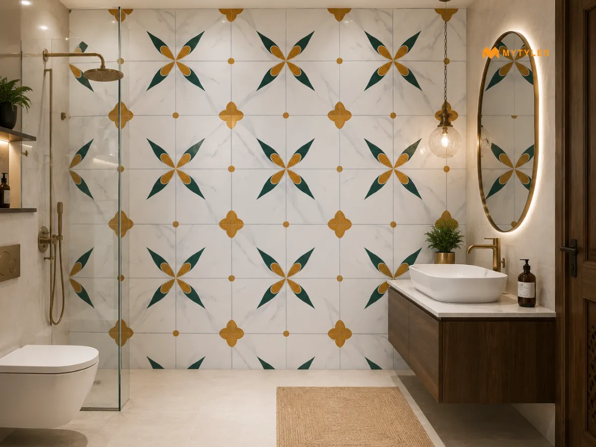 Moroccan Tiles in Bathroom Wall
